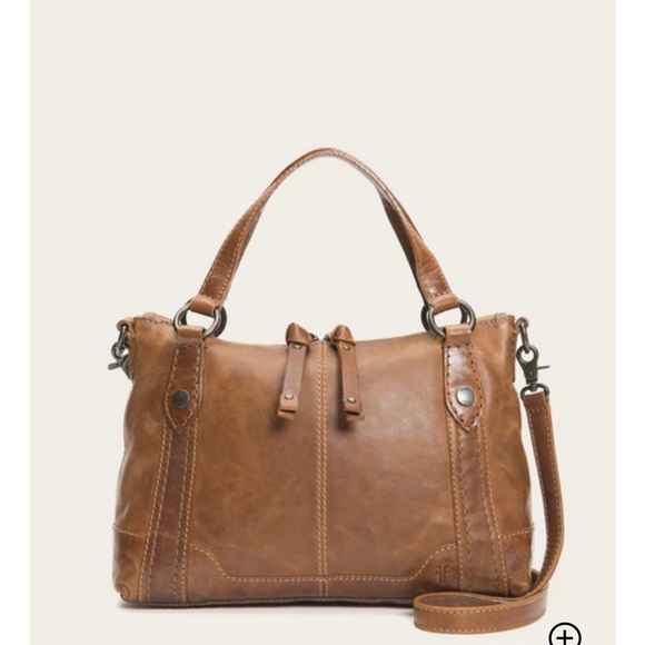 Frye Melissa Medium Crossbody Beige Leather Satchel Shoulder Bag